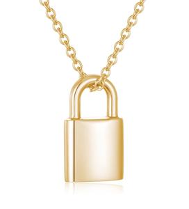 Gold Padlock Metal Lock Urn Necklaces <b>for</b> <b>Ashes</b> <b>Keepsake</b> Memorial Urn Cremation Jewelry <b>Ash</b> Pendant Women Men Love Custom Size - Product Image 2