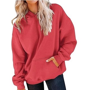 Pull à capuche étiquette personnalisée meilleur prix qualité bas prix nouveau style français éponge couleur unie poids lourd sweats à capuche pour les femmes - Product Image 5