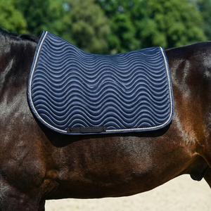 Manta de Silla de Doma Clásica Azul Marino, Tejido Acolchado Resistente, Forro de Malla, Relleno de Espuma y Algodón, Contorneada, para Caballos de Doma, Entrenamiento de Equitación - Product Image 1