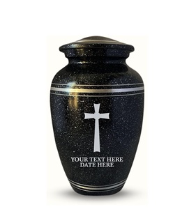Urna de cremación humana personalizada para cenizas de adultos, urna de aluminio para hombres y mujeres con diseño de fecha y nombre, negra con borde plateado, tamaño personalizado - Product Image 5