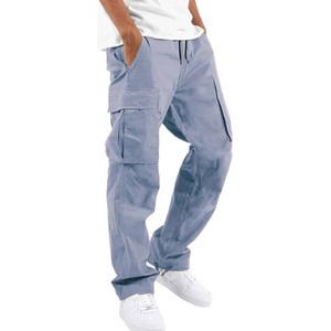 Pantalon cargo homme 100% coton, qualité premium, décontracté, athlétique, coupe droite ample, 6 poches. - Product Image 1