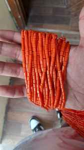 Cuentas de vidrio de coral Venta de cuentas de vidrio Cubo de tubo cuadrado de 2mm 3mm 4mm Colores de coral naranja para hacer joyas Cuentas sueltas en hebra. - Product Image 6