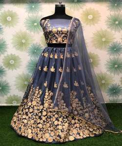 Trending Bride Wear Taffeta Fabric Lehenga Choli with Dupatta Indian Women Wear Semi-<b>stitched</b> Wholesale Surat Lehenga Choli - Product Image 2