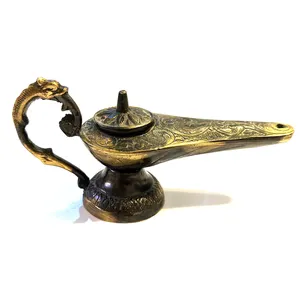 New Arrival Brass Vintage Aladdin Lamp Antique Finished Magic Light Lamp Aladdin Genie Oil Lamp Handmade New Lighting Collection