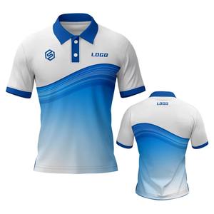 Athleisure Sports Shirt Sublimación Imprimir Rayas coloridas Golf Polos Camisas Casual unisex Traje Camiseta DE TRABAJO - Product Image 4