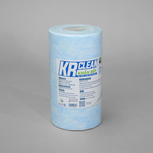 Krclean-Toallitas de cocina de 1 capa, rollo de papel absorbente para limpiar superficies de cocina, servilletas de cena, color azul, 20x20cm, 100 hojas - Product Image 1