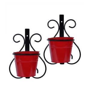 New Design Outdoor galvanized planter set of 3 antique hanging garden <b>pots</b> planter Good fellow <b>Large</b> Metal Hanging Planter - Product Image 6