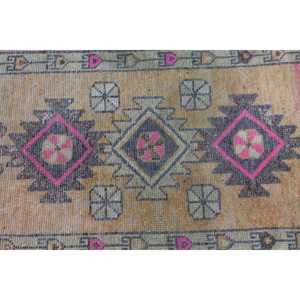 Vintage Turkish Rug, 1.7x3.2 ft Small Rug, <b>Yellow</b> Patchwork Rug - Product Image 4