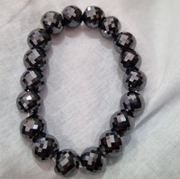 Cuentas de moissanita negra de grado AAA, piedras facetadas pequeñas de 8mm y 4mm para fabricación de pulseras y collares de joyería personalizada