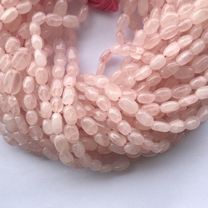 6mm 8mm 10mm naturel rose Rose Quartz pierre lisse forme ovale perles de pierres précieuses brin chaîne Semi précieux pour la fabrication de bijoux bricolage - Product Image 2