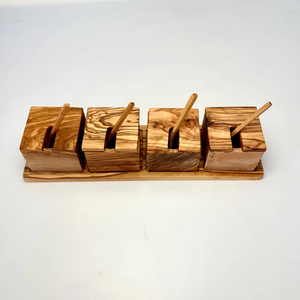 Boîte à épices en bois au fini artistique pour une cuisine design, améliorant l'attrait visuel et la fonctionnalité - Product Image 5