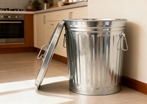 25L Kim Loại Mạ Kẽm Thùng Rác Có Thể Với Nắp Thép Nhỏ Chất Thải Bin Cho Nhà Văn Phòng Và Vườn Sắt Rác Bin Chất Thải Container - Product Image 5