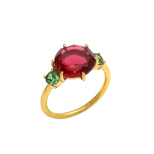 2024 rubí Natural Hydro Green CZ piedras preciosas facetadas anillos llamativos ajuste de punta clásica para fiestas de aniversario de boda fina - Product Image 2