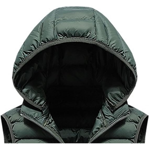 Chaleco de Invierno Personalizado para Hombre, Chaqueta Varsity con Cuello Alto de Lona, Logotipo Frontal, Informal, Ligero, Color Sólido, Sin Mangas - Product Image 2