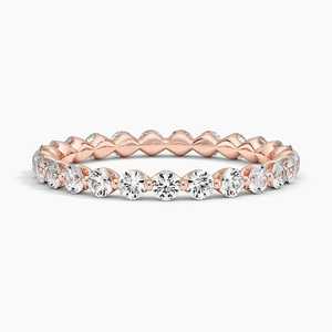Anillo de bodas eterno de oro blanco de 14K con diamante de moissanita de corte redondo para apilar y desgaste de aniversario joyería de moda - Product Image 4