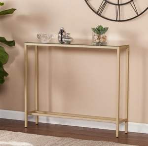 Mesa consola industrial de metal rústico con estantes perfecta para la decoración del hogar y los requisitos de almacenamiento - Product Image 1