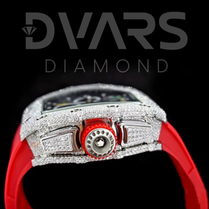 นาฬิกาฮิปฮอปโครโนกราฟประดับเพชรโมอิสซาไนต์สุดหรู ดีไซน์เต็มหน้าปัด  สำหรับทั้งชายและหญิง  ตัวเรือนสแตนเลสสตีล  พร้อมตัวเลือกสีทองขาวและสีทองเหลือง - Product Image 3