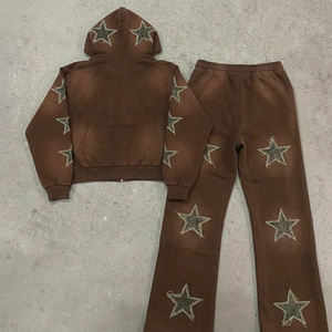 Chándal Deportivo Personalizado con Logotipo Bordado Desgastado para Hombre, Calidad Premium, 100% Algodón, Transpirable, con Capucha - Product Image 2