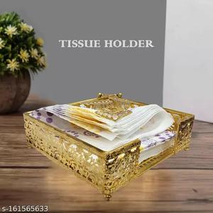 Haute vente en acier inoxydable rectangulaire serviette boîte de rangement forme carrée dessus de table décoratif mouchoirs en papier poubelle Premium tissu - Product Image 4