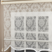 Rideau occultant en tulle à motif floral damassé au design moderne, ignifuge, toutes saisons, pour fenêtre française, filtrant la lumière