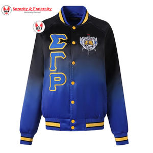 Personalizado Sigma Gamma bordado mujeres satén bombardero chaqueta hermandad bordado griego satén Varsity Universidad chaqueta de béisbol para los hombres - Product Image 1