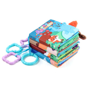 Libro de tela para bebés con juguetes de animales de dibujos animados, libro de tela educativo con anillas y papel, juguetes de aprendizaje para bebés de 0 a 12 meses, regalos - Product Image 4