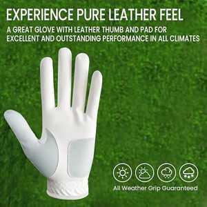Gants de golf haut de gamme pour femmes, design OEM, cuir Cabretta, gant de golf personnalisé pour main gauche, accessoires de golf imprimés pour le sport - Product Image 5