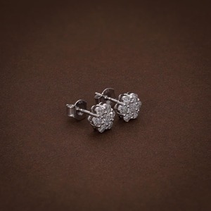 Boucles d'oreilles clous en diamant de laboratoire VVS D tendance avec boucles d'oreilles clous en or blanc 14 carats pour femmes, idée cadeau à bas prix - Product Image 2