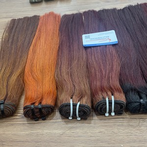 Trame à la machine vietnamienne à double tirage Extensions de cheveux de toutes les couleurs Cheveux bruts Big Stock Os Straight 6-32 pouces Qhair - Product Image 5