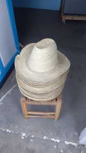 Sombrero de Paja Marroquí Hecho a Mano, Ala Ancha, Sombrero de Sol de Palma Natural, Sombrero Tradicional Bereber de Pescador y Campesino, Venta al por Mayor, OEM, Sombrero de Playa - Product Image 4
