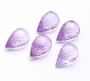 100% amatista brasileña Rosa Natural facetada pera corte piedras preciosas fabricación de joyas piedras preciosas certificadas genuinas para la venta a granel OEM - Product Image 1