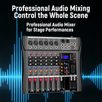 Console de mixage audio professionnelle VOXFULL 6 canaux avec BT, USB, MP3, alimentation fantôme 48V pour DJ, performances live et karaoké