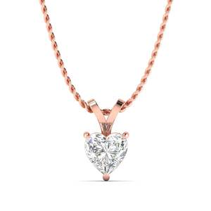 Colgante de oro con diamante solitario talla corazón de 0.50 ct, color F, claridad VS, diamante cultivado en laboratorio en oro de 14K, regalo de boda para ella - Product Image 3
