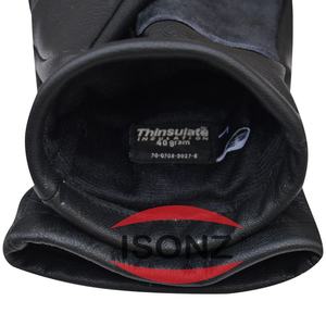 Gants d'hiver noirs 2026 en cuir de mouton, d'agneau et de chèvre avec doublure chaude - Product Image 4