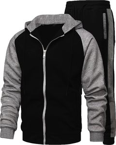 Ensemble de survêtement pour homme 100 % coton avec fermeture éclair, col à capuche, personnalisable, uni, tendance, respirant – Meilleures ventes, prix hiver - Product Image 3