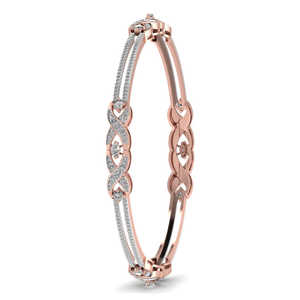 New Luxurious 925 Sterling Silver Round Cut Leb Grown <b>Bangles</b> for Women Gold Accented Jewelry to Elevate Style and Beauty - Product Image 6