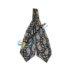 Ensemble cravate Ascot en soie de qualité supérieure pour homme |   Cravate élégante à motifs paisley et rayures florales pour mariage |   Fête |   Affaires |   Vêtements de cérémonie - Product Image 2