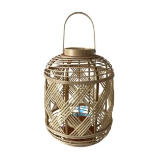 Vietrustic Modern Woven <b>Lantern</b> Light <b>Hurricane</b> Candle Holder Bamboo Rattan <b>Lantern</b> Wicker Holder Candle - Product Image 4