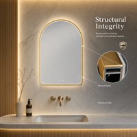 Miroir de salle de bain lumineux sur mesure en aluminium de 4 mm avec éclairage frontal, anti-buée, fournisseur en gros