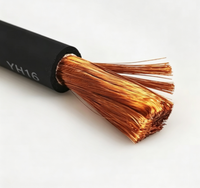 Cable de Soldadura Huaqi de Alta Flexibilidad YH 16, Núcleo 100% Cobre, Revestimiento de Goma Resistente a las Llamas para Soldadura Industrial
