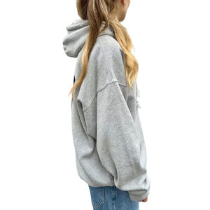 Compre sudaderas con capucha de mujer en blanco con cremallera completa hecha a medida de alta calidad, sudaderas con capucha con cremallera y hombros caídos para mujer 2026 - Product Image 2