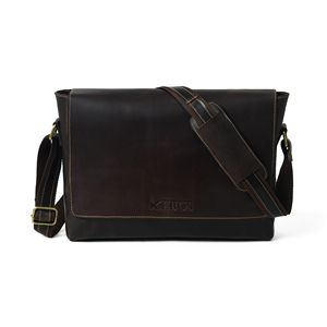 Maletín de hombro para portátil de cuero genuino para hombre de calidad superior con correa para viajes - Product Image 2