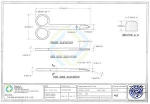 Ciseaux à couronne droits et incurvés 110 mm en acier inoxydable de haute qualité non stériles BEEBE Ciseaux à couronne incurvés à large motif pointu - Product Image 6