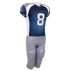 Ensembles d'uniformes de football américain personnalisés pour hommes-Polyester/coton à manches courtes respirant de haute qualité à vendre - Product Image 6