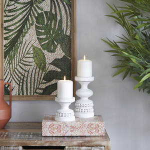 Bougeoir en bois au design fait à la main avec fini blanc parfait pour la décoration intérieure et la décoration de festival Accent d'éclairage élégant - Product Image 4