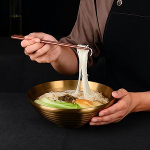 Tazón para Servir Sopa de Fideos de Metal Dorado, Apto para Alimentos, Duradero, Vajilla de Cocina para Restaurante, Hotel, Hogar, Catering, Buffet, Uso en Comedor - Product Image 4