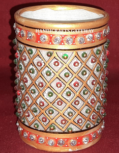 Hermoso portalápices de mármol hecho a mano con diseño de flores y regalo corporativo Acabado fino Precio barato Cantidad a granel en exportador - Product Image 1