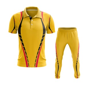 Alta calidad nuevo diseño de poliéster verde impresión logo manga corta deportes logo Polo negro personalizado Cricket Jersey - Product Image 4