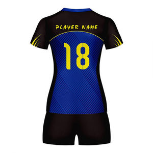 Uniforme de Voleibol Atlético para Mujer, Conjunto de Jersey y Pantalones Cortos de Tela Elástica Ligera Estampada, Transpirable, Cómodo y Personalizable - Product Image 6