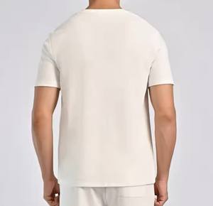 เสื้อเชิ้ตผ้าคอตตอนแบบมีกระดุมเสื้อโลโก้ผ้าฝ้าย100% ต่ำเสื้อโอเวอร์ไซส์ผ้าเปล่าออกแบบได้ตามต้องการ250 GSM - Product Image 4